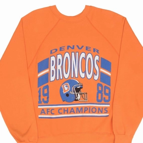 Cool Style Color fastness VINTAGE NFL DENVER BRONCOS AFC CHAMPIONS 1989 SWEATSHIRT LARGE