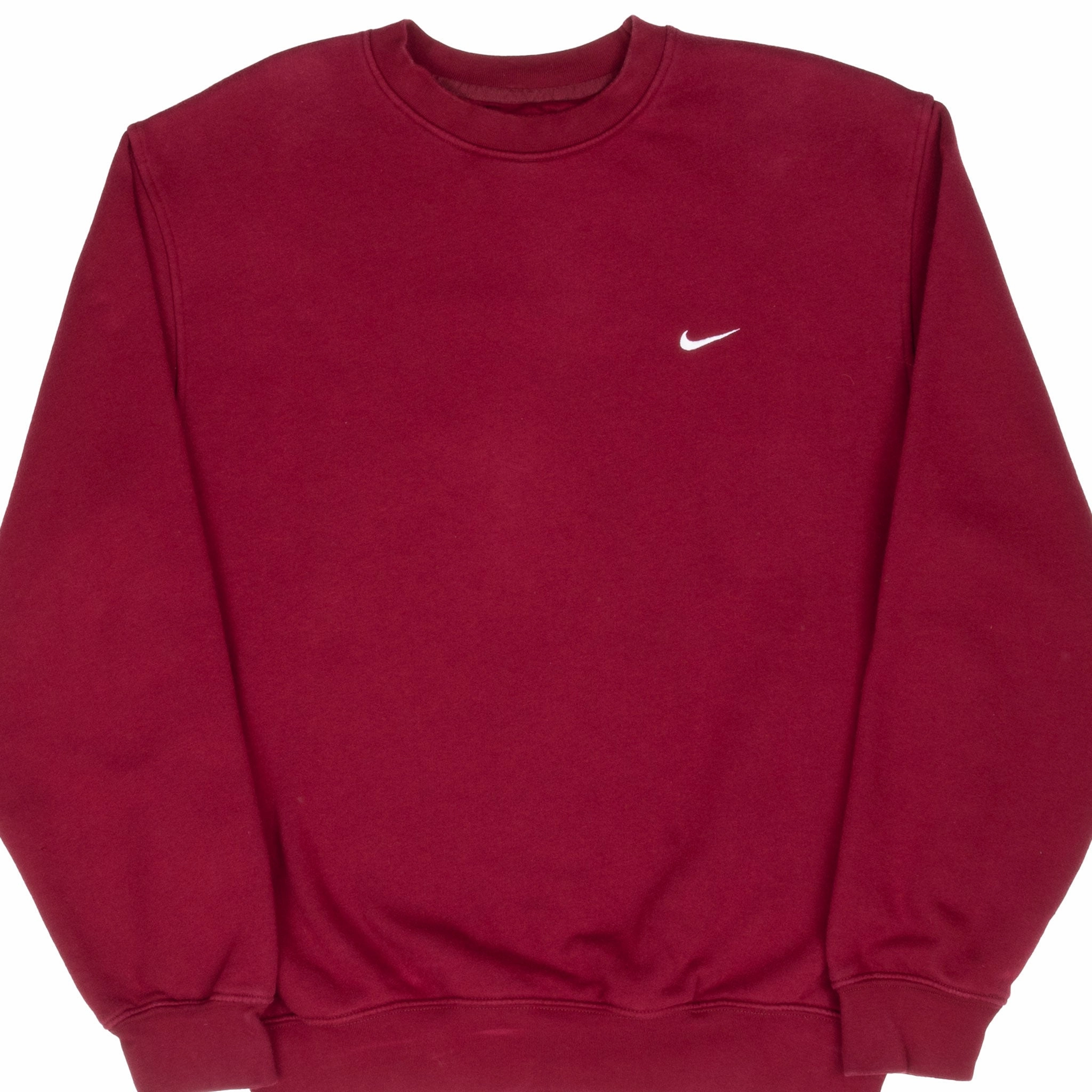 VINTAGE NIKE CLASSIC SWOOSH RED BURGUNDY SWEATSHIRT 2000S MEDIUM Comfy Hoodie