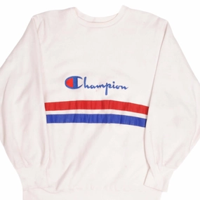 VINTAGE CHAMPION REVERSE WEAVE SPELLOUT WHITE SWEATSHIRT 1980S XL MADE IN USA Sporty Jacket Street Casual