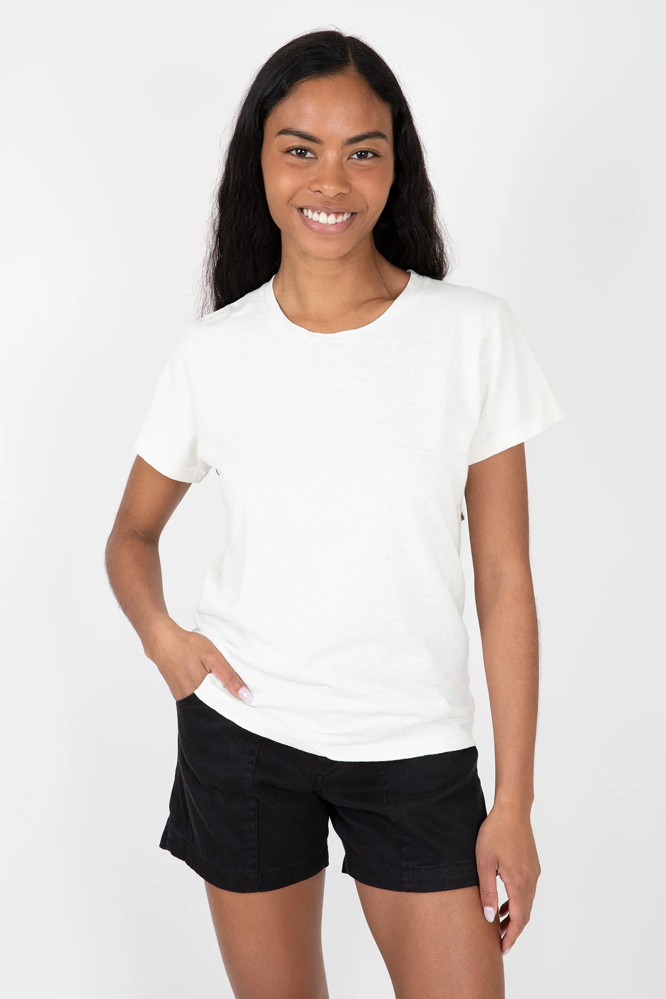 Ribbed Neckline Versatile Comfort Wear Lorel Tee