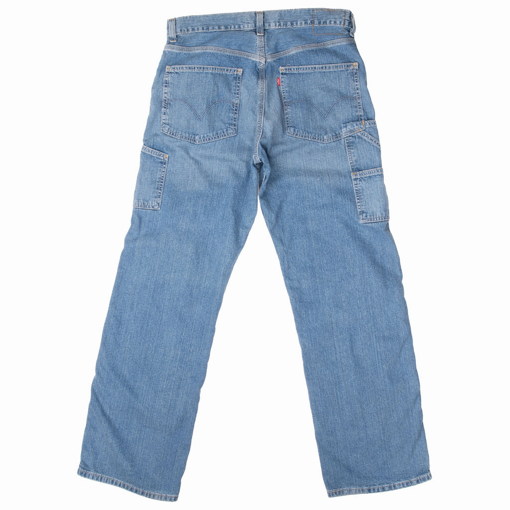 VINTAGE LEVIS LOOSE STRAIGHT BLUE DENIM CARPENTER JEANS 32X32 Seamless Pocket Design Family Style Elegant