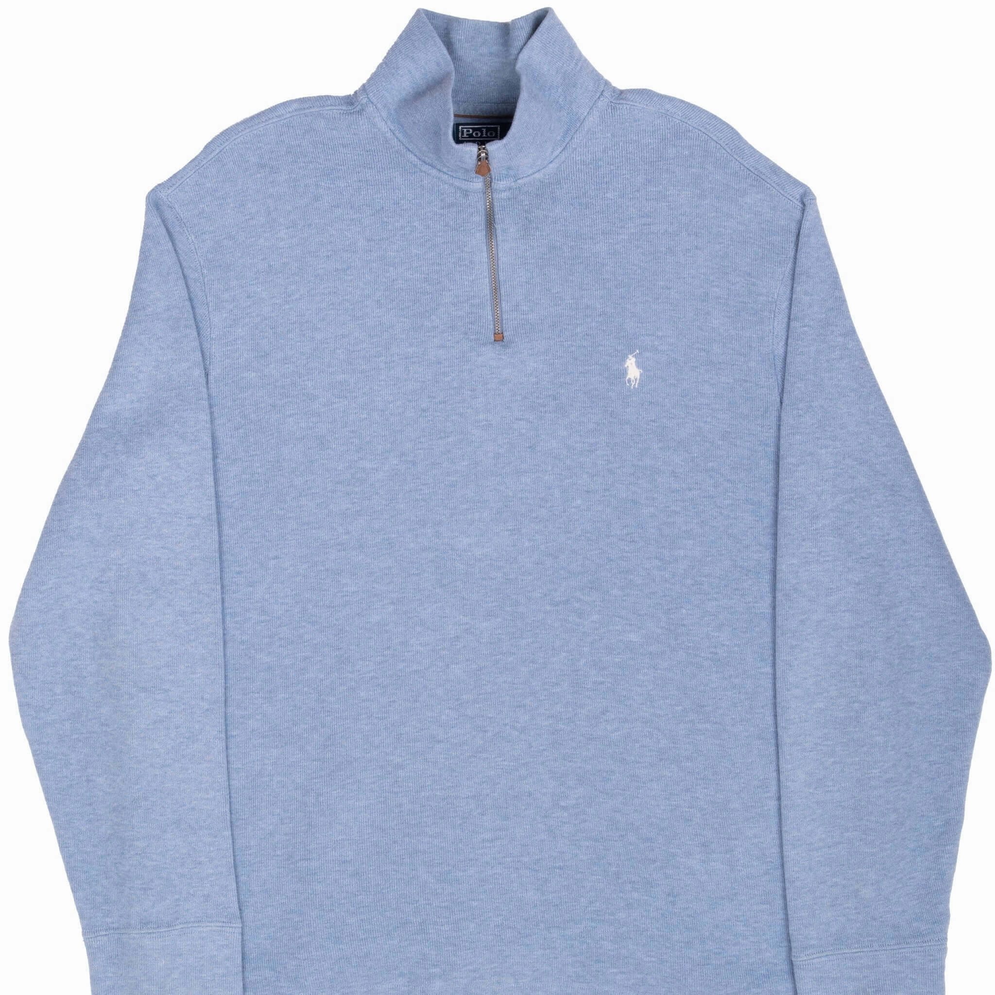 VINTAGE POLO RALPH LAUREN BLUE QUARTER 1/4 ZIP SWEATER 1990S XL active top Performance Ready