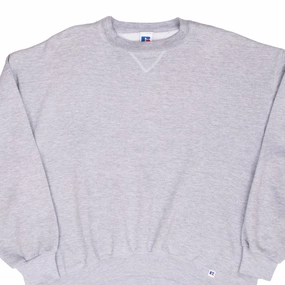 suitable for gifts Yoga wear VINTAGE RUSSELL ATHLETIC BLANK GREY SWEATSHIRT 1990S XL MADE IN USA