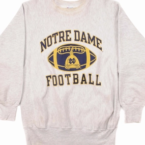 VINTAGE CHAMPION REVERSE WEAVE NOTRE DAME FOOTBALL SWEATSHIRT 1990S LARGE appropriate for sunny days