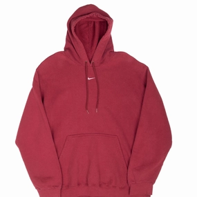 VINTAGE NIKE CENTER SWOOSH TRAVIS SCOTT RED HOODIE SWEATSHIRT 2000S LARGE Fresh Minimal