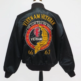 Versatile Function VIETNAM VETERAN USMC 1966/67 TOUR BOMBER SOUVENIR JACKET 1ST MARINE DIVISION SIZE LARGE