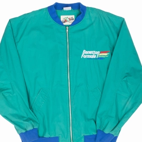 Overcome VINTAGE BENETTON FORMULA ONE RACING TEAM BOMBER JACKET 1990S XL