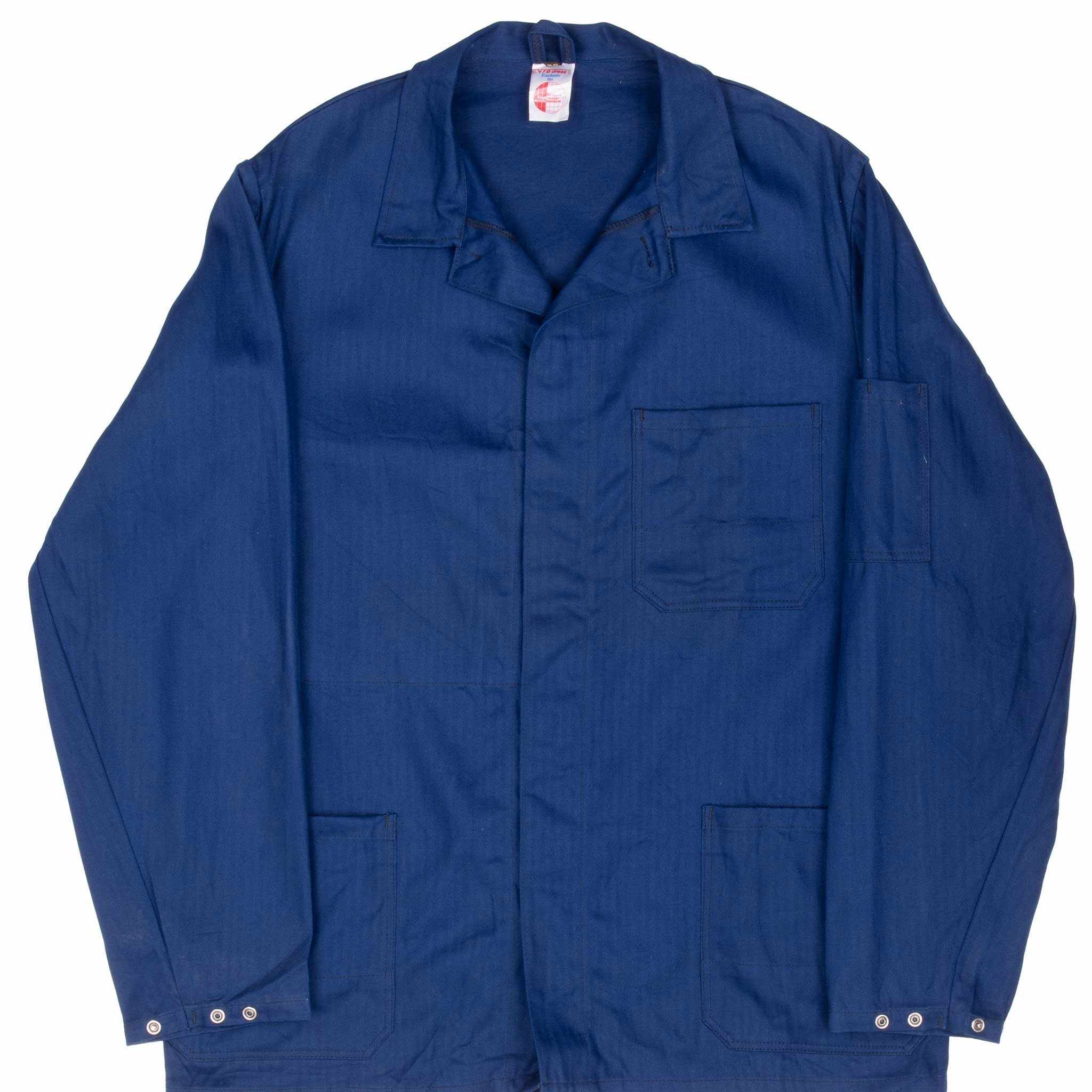 Facilitate VINTAGE FRENCH WORKWEAR TWILL HERRINGBONE VFB DRESS JACKET 1980S LARGE