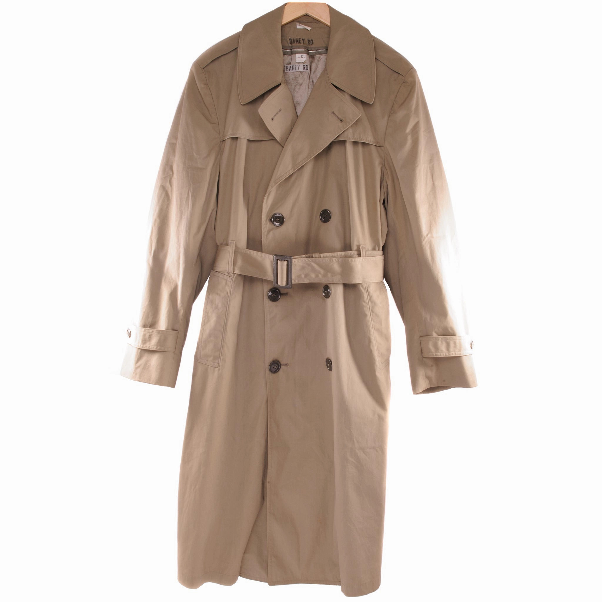 TRENCH COAT MARINE CORPS PEWTER 1995 SIZE 42L MADE IN USA NOS Four Way Stretch Dry Weather Look