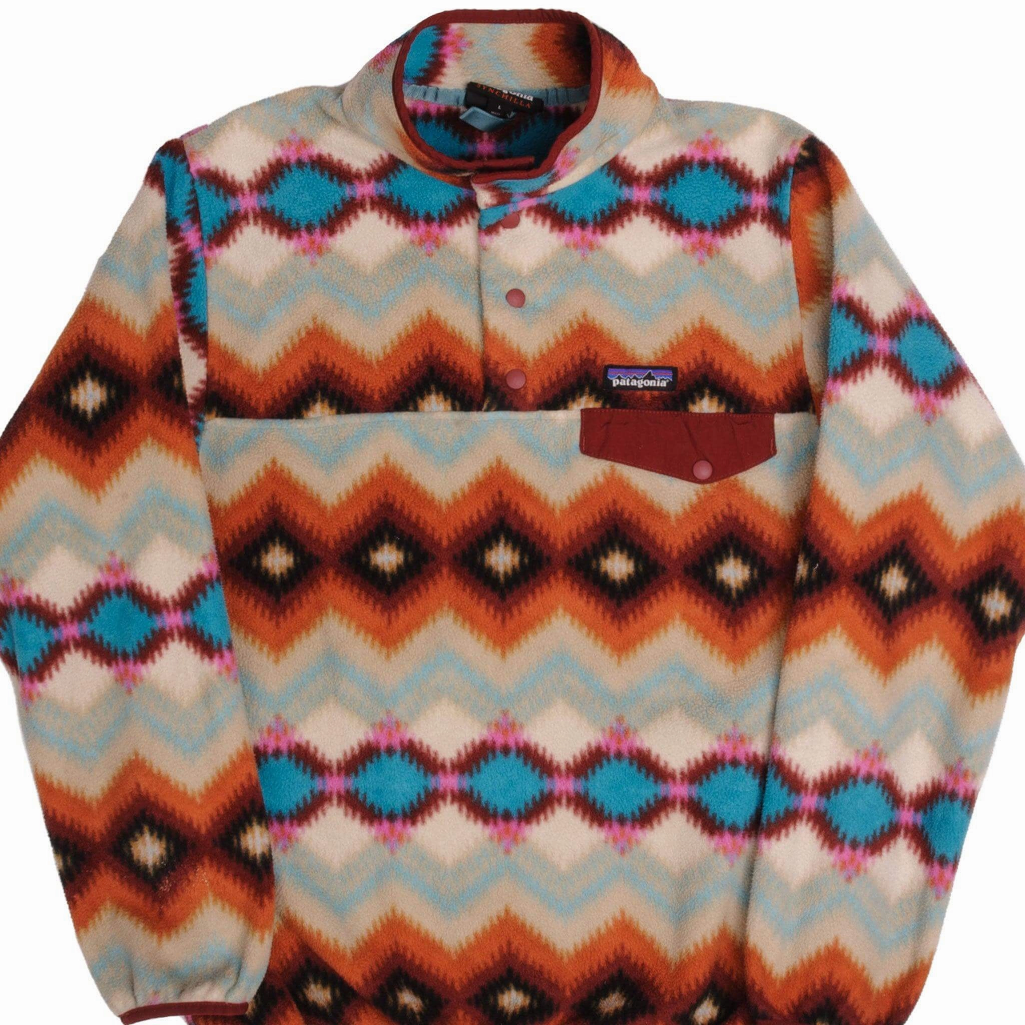 Generosity VINTAGE PATAGONIA SYNCHILLA SNAP T MONOGRAM FLEECE PULLOVER LARGE