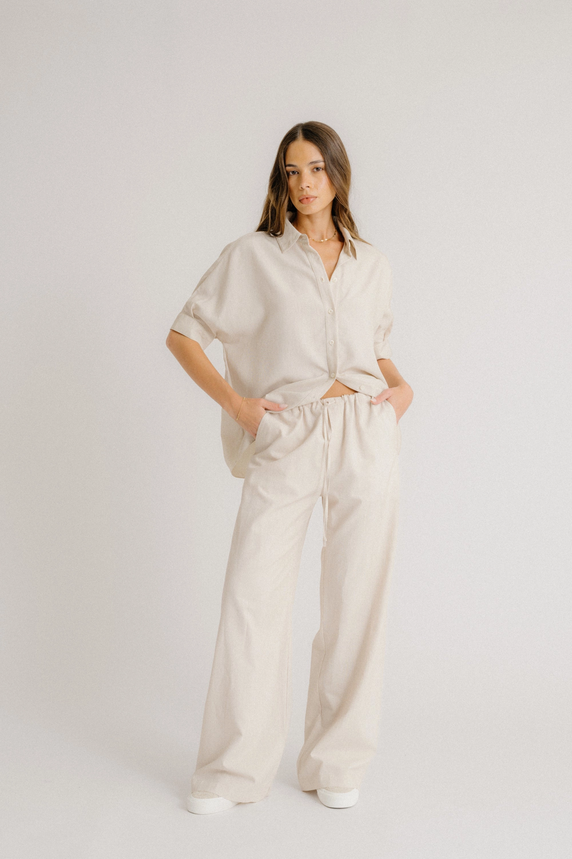 Fashion Forward GEMMA PULL ON STRAIGHT LEG PANT | GARDENIA MULTI STRIPE