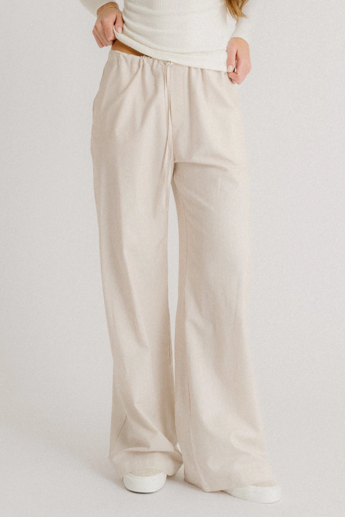 clean design Soft Material GEMMA PULL ON STRAIGHT LEG PANT | GARDENIA MULTI STRIPE