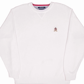 VINTAGE TOMMY HILFIGER 1990S WHITE KNIT SWEATER SIZE LARGE formal party