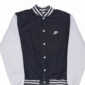 Rugged Look VINTAGE NIKE SWOOSH REVERSIBLE BLACK BOMBER JACKET 1980S XL