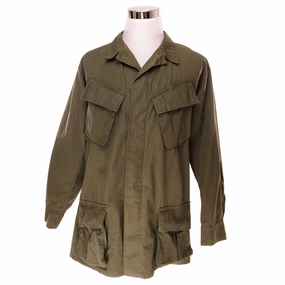 VINTAGE US ARMY TROPICAL COMBAT JACKET 4TH PATTERN 1968 VIETNAM WAR STAMPED SIZE LARGE LONG Noise Free Material