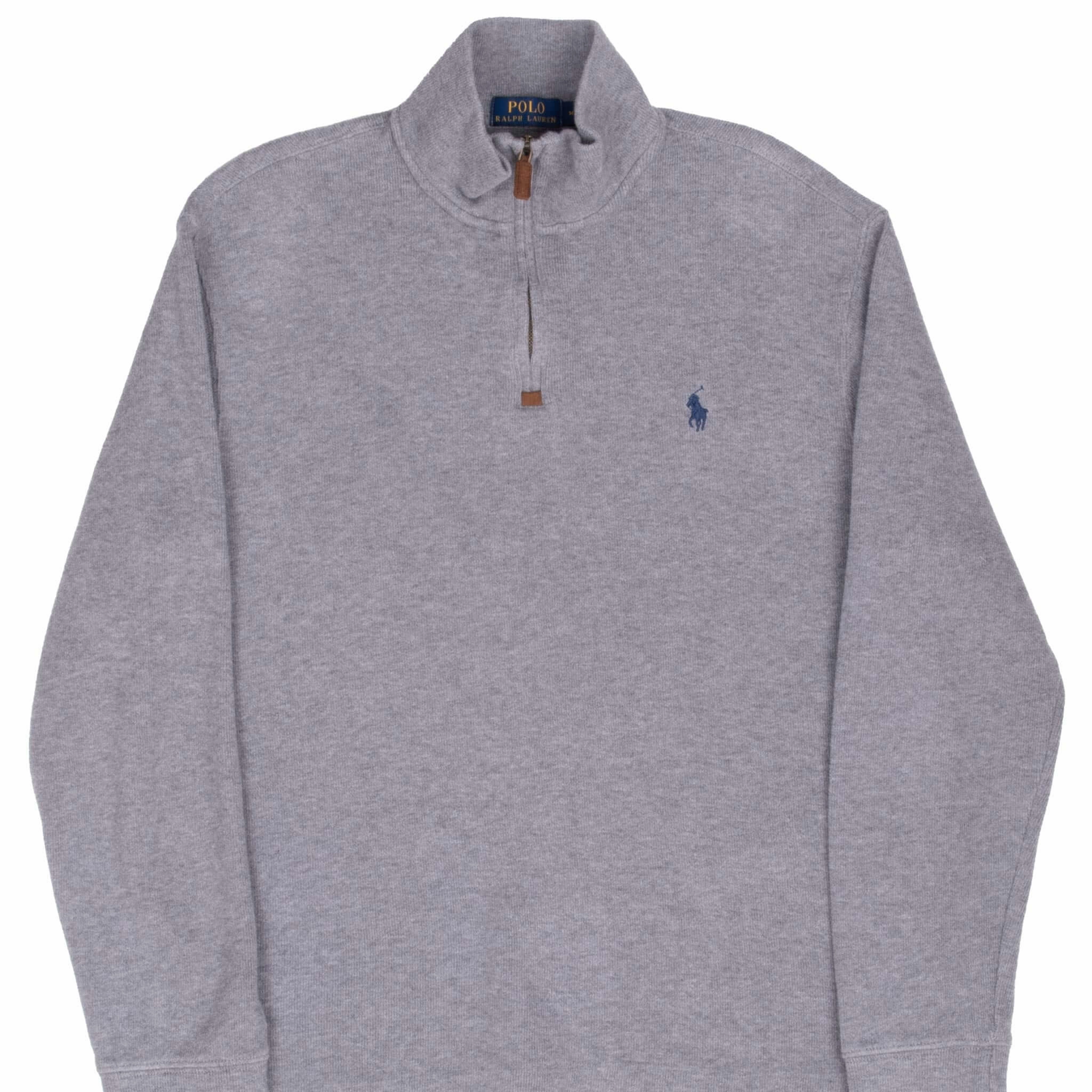 VINTAGE POLO RALPH LAUREN GREY QUARTER 1/4 ZIP SWEATER MEDIUM product surfing suitability