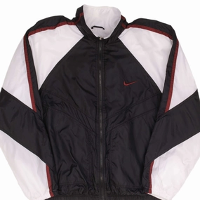 All-Purpose Outerwear Elastic Cuff Mechanism VINTAGE NIKE SWOOSH BLACK AND WHITE WINDBREAKER JACKET 1990S SIZE LARGE