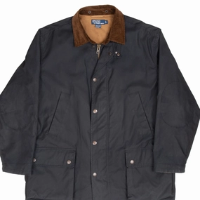 Seamless Edging Everyday Jacket VINTAGE POLO RALPH LAUREN BLACK WAX FIELD COAT JACKET 1990S LARGE
