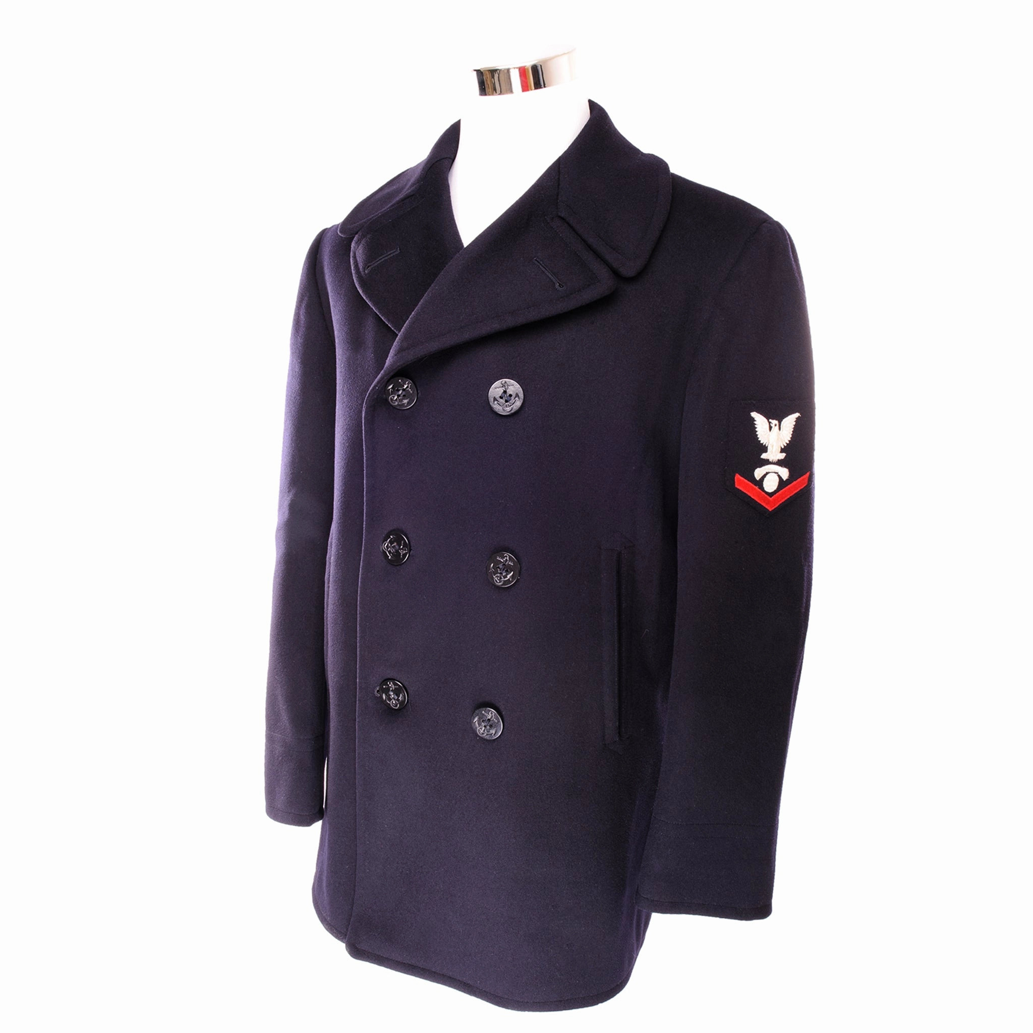 High Collar VINTAGE US NAVY 3RD CLASS PEACOAT 1962 VIETNAM WAR SIZE 40R