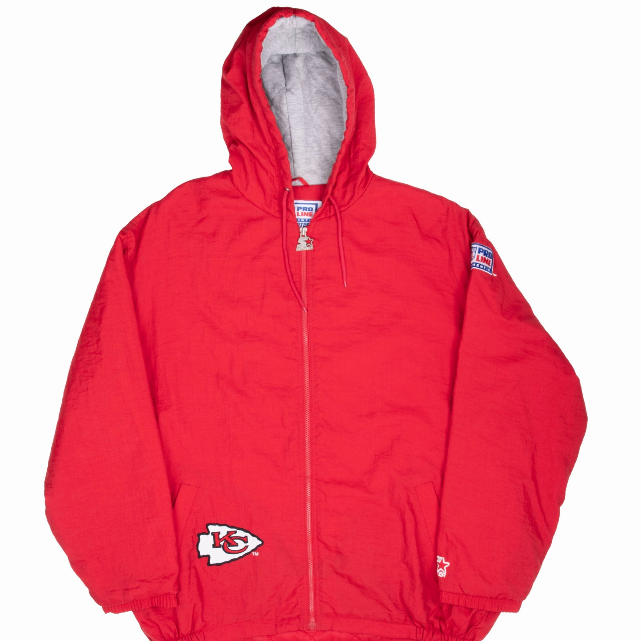 VINTAGE NFL KANSAS CITY CHIEFS STARTER WINDBREAKER JACKET 1990S XL Compact Storage Packable design