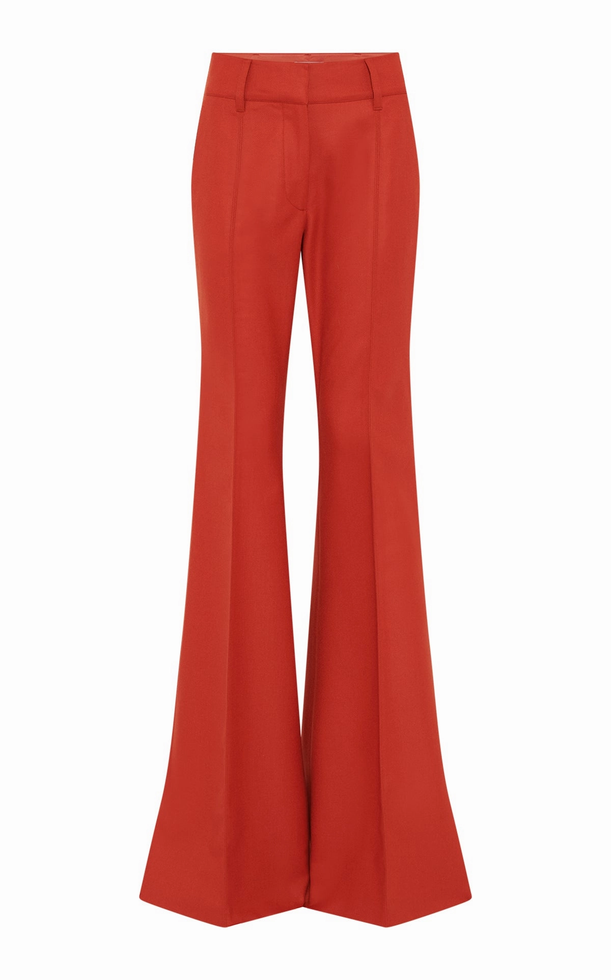 Rhein Flare Pant in Antelope Orange Wool Cashmere Flannel Static free Reinforced Knees