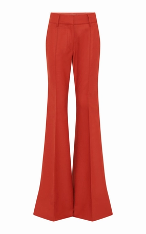 Rhein Flare Pant in Antelope Orange Wool Cashmere Flannel Static free Reinforced Knees