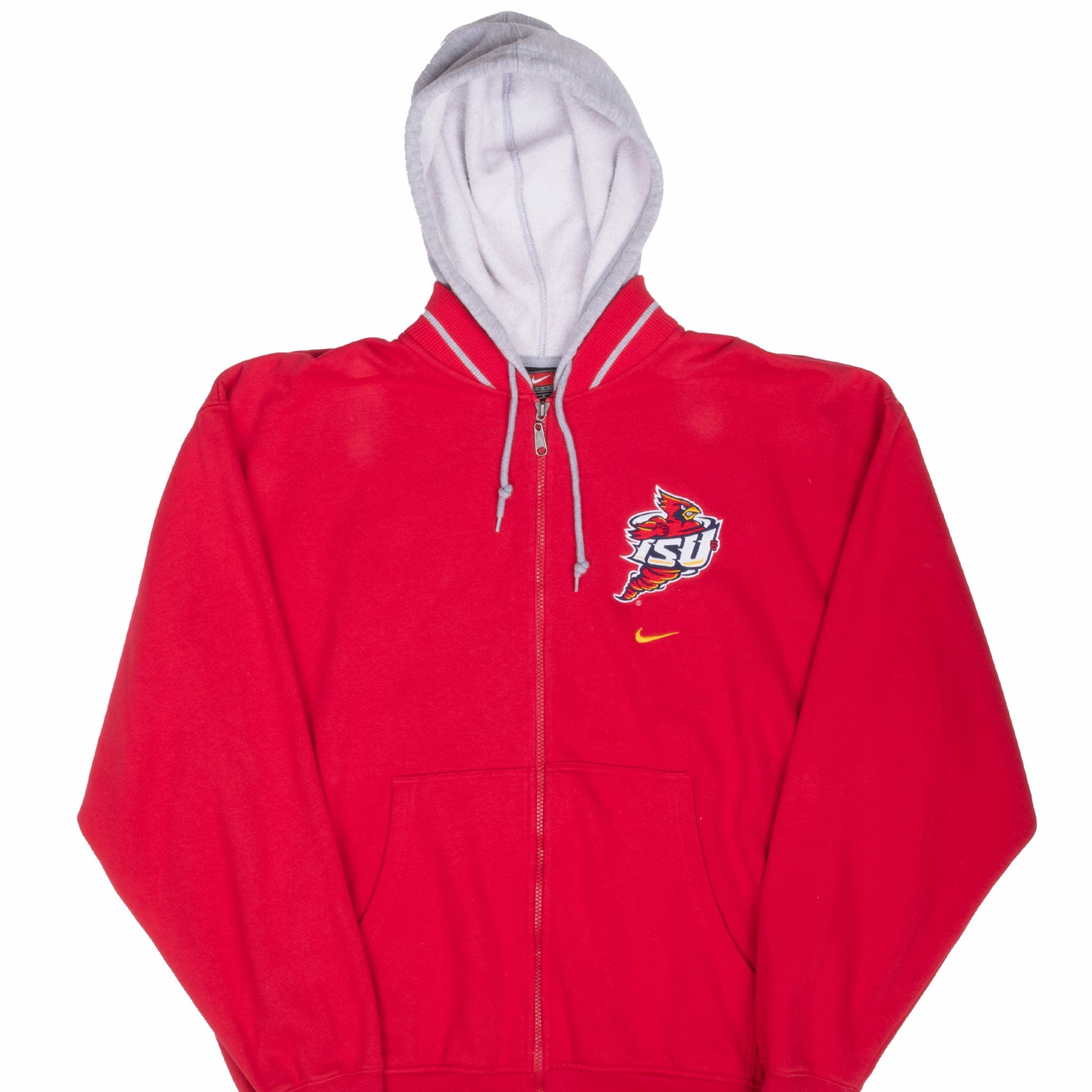VINTAGE NCAA NIKE IOWA STATE UNIVERSITY ISU FULL ZIP HOODIE 1990S LARGE Trendy Design Daily Staple