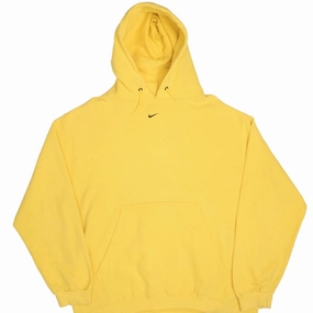 VINTAGE NIKE CENTER SWOOSH YELLOW TRAVIS SCOTT HOODIE 1990S XL MADE USA product trendy catchiness Errand Ready