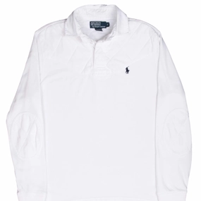 VINTAGE RALPH LAUREN WHITE RUGBY POLO SHIRT 1990S SMALL product running suitable speed