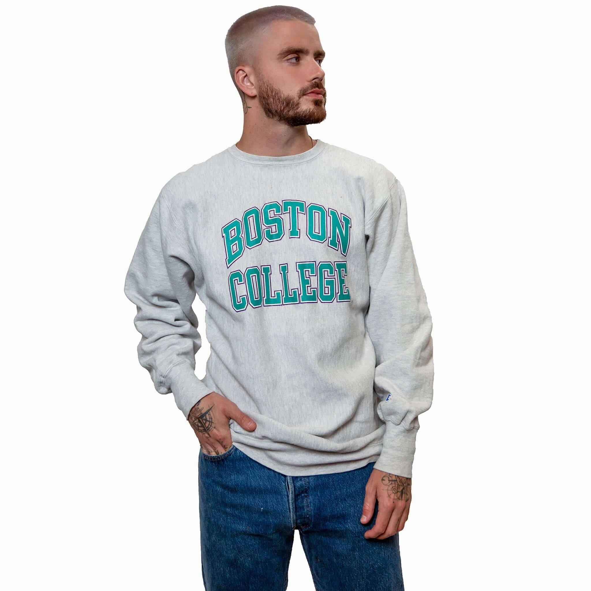 Sporty Fit VINTAGE CHAMPION REVERSE WEAVE BOSTON COLLEGE SWEATSHIRT 1990S 2XL MADE USA