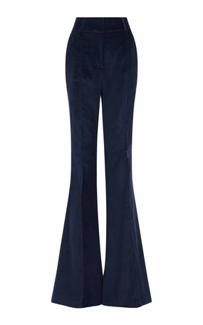 Ianthe Flare Pant in Dark Navy Sea Island Cotton Corduroy clean look PermeableCloth