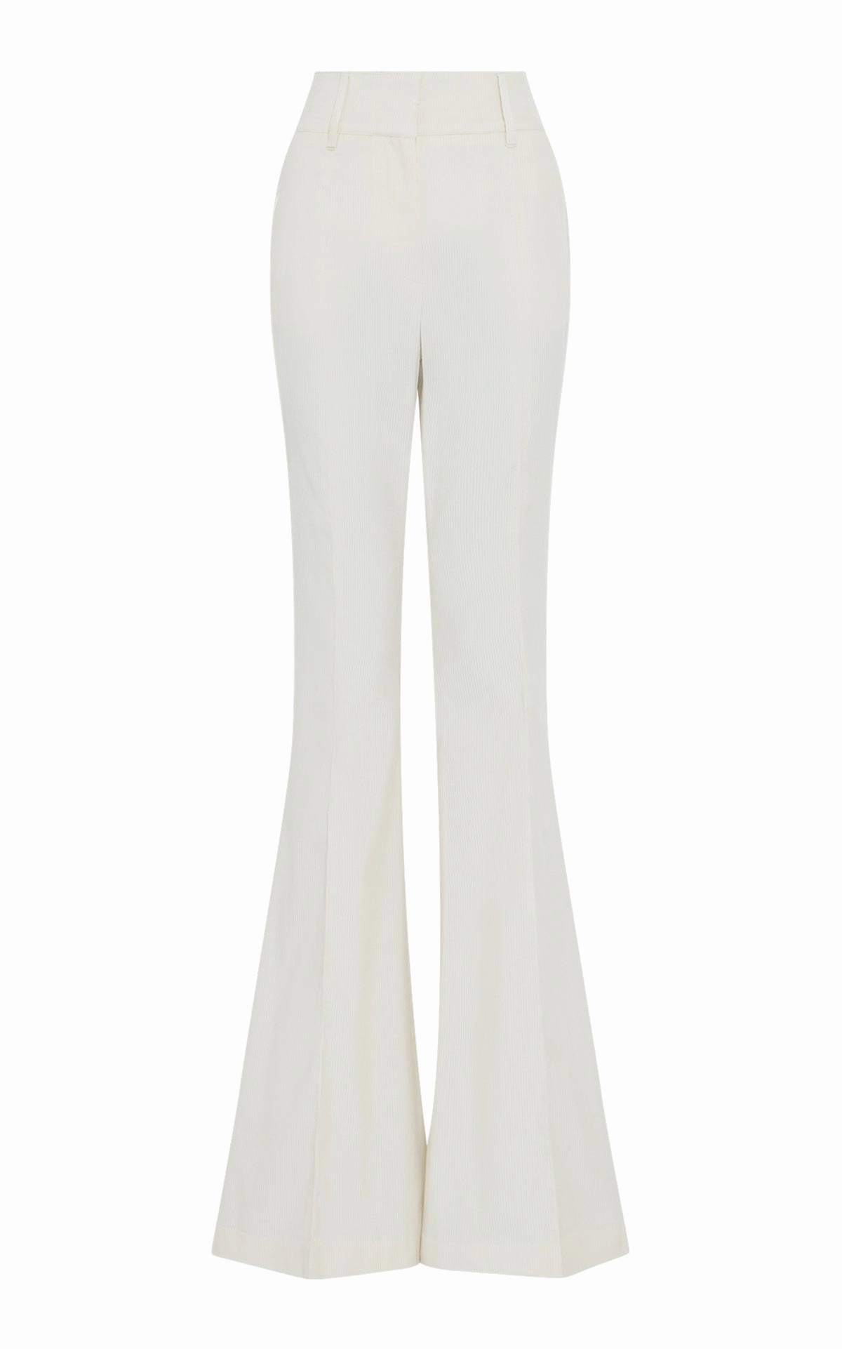 Ianthe Flare Pant in Ivory Sea Island Cotton Corduroy ReinforcedStitching Day Comfort