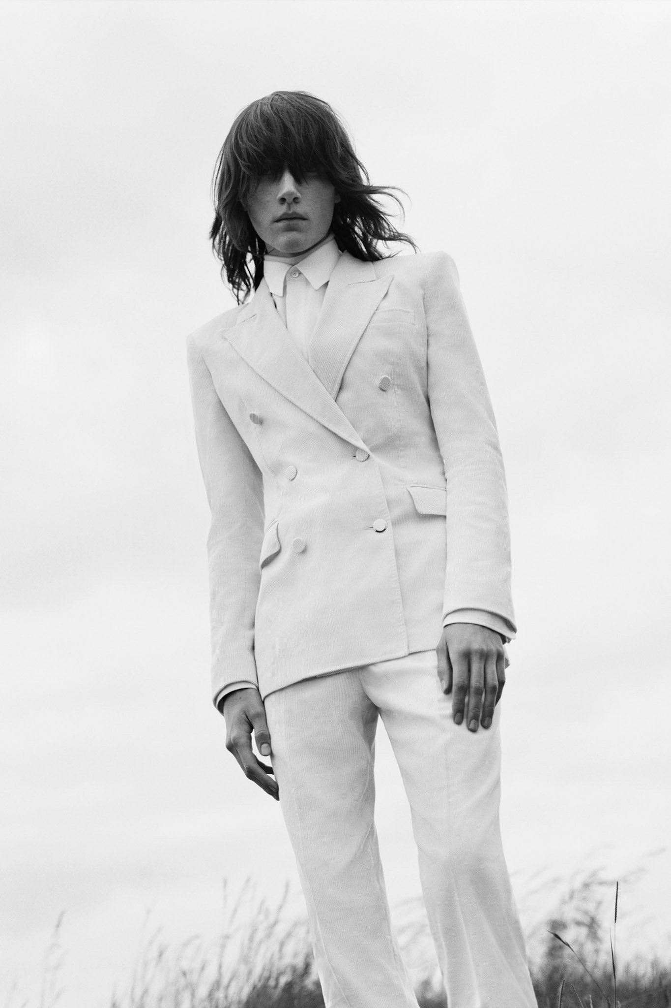 Eco Friendly Fabric Ianthe Flare Pant in Ivory Sea Island Cotton Corduroy