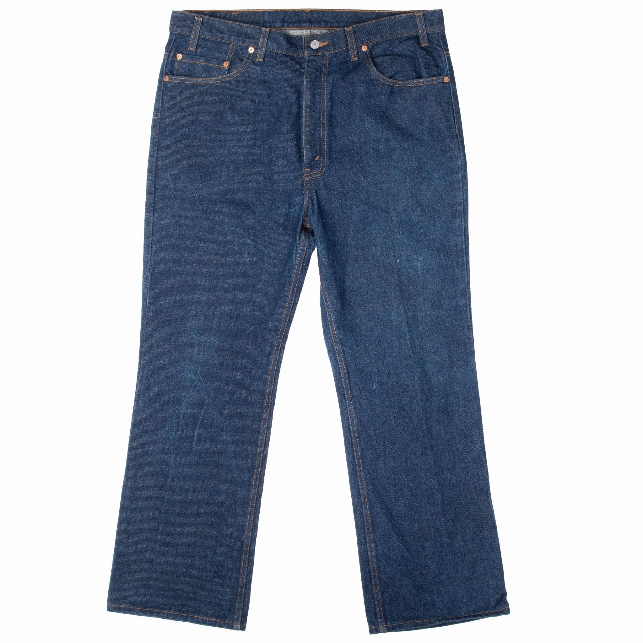 VINTAGE LEVIS 517 BOOTCUT DARK WASH INDIGO JEANS 1980S SIZE 40X30 MADE IN USA Minimalist Pocket Design