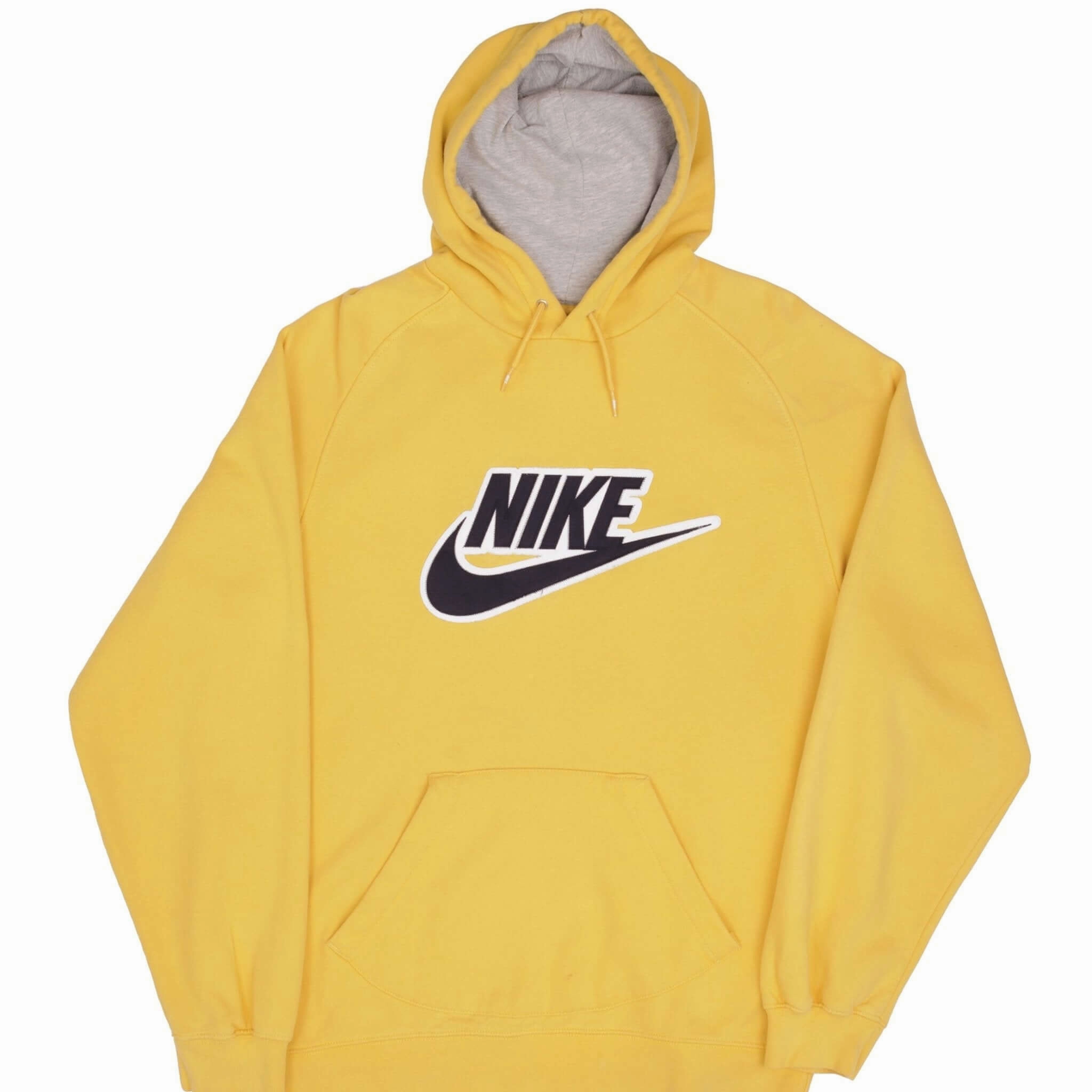 Travel Sporty product wedding guest elegance VINTAGE NIKE SPELLOUT SWOOSH YELLOW HOODIE SWEATSHIRT 2000S SIZE XL