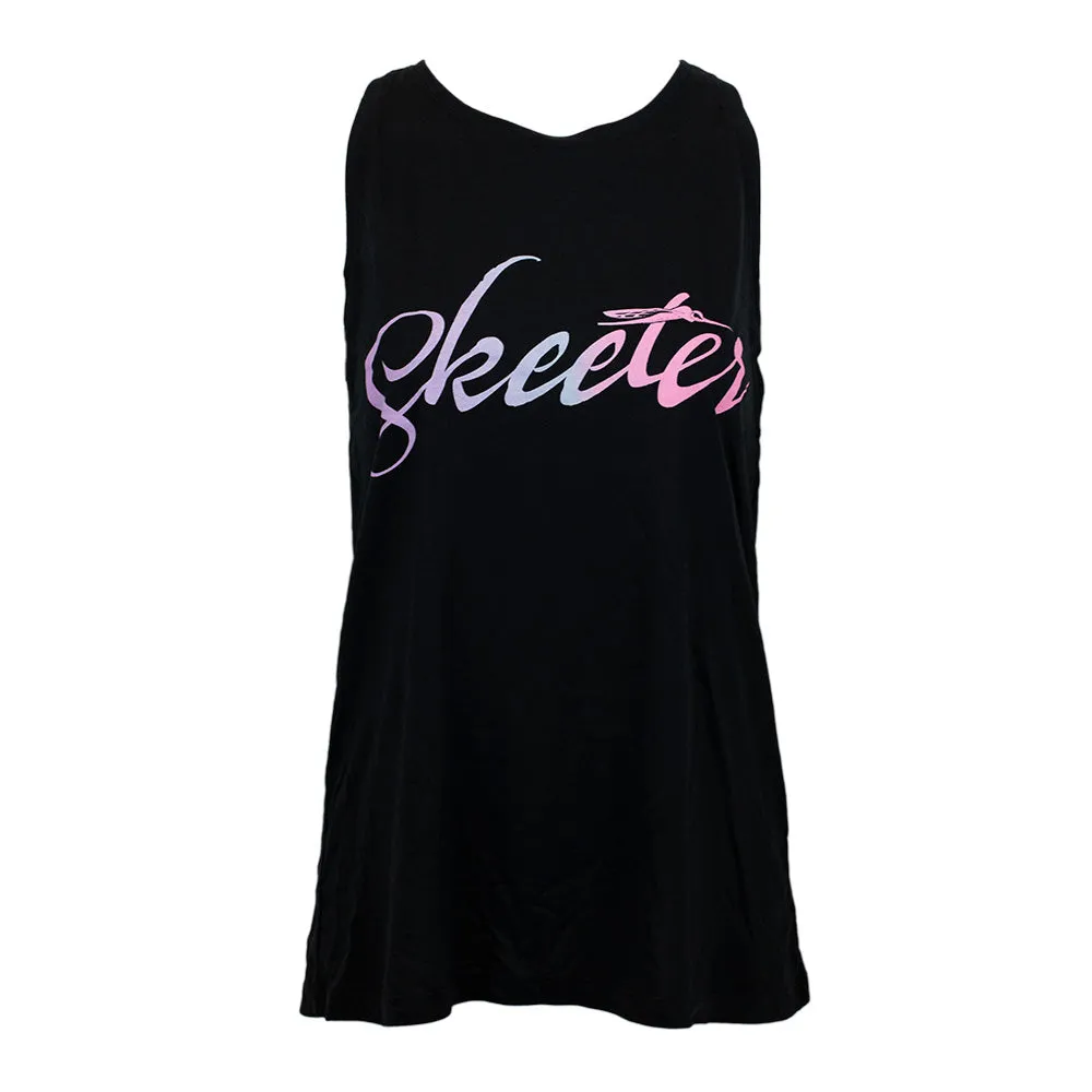 Skeeter Ladies Tank Top - Black Breathable Cotton Fabric Premium Cotton Blend