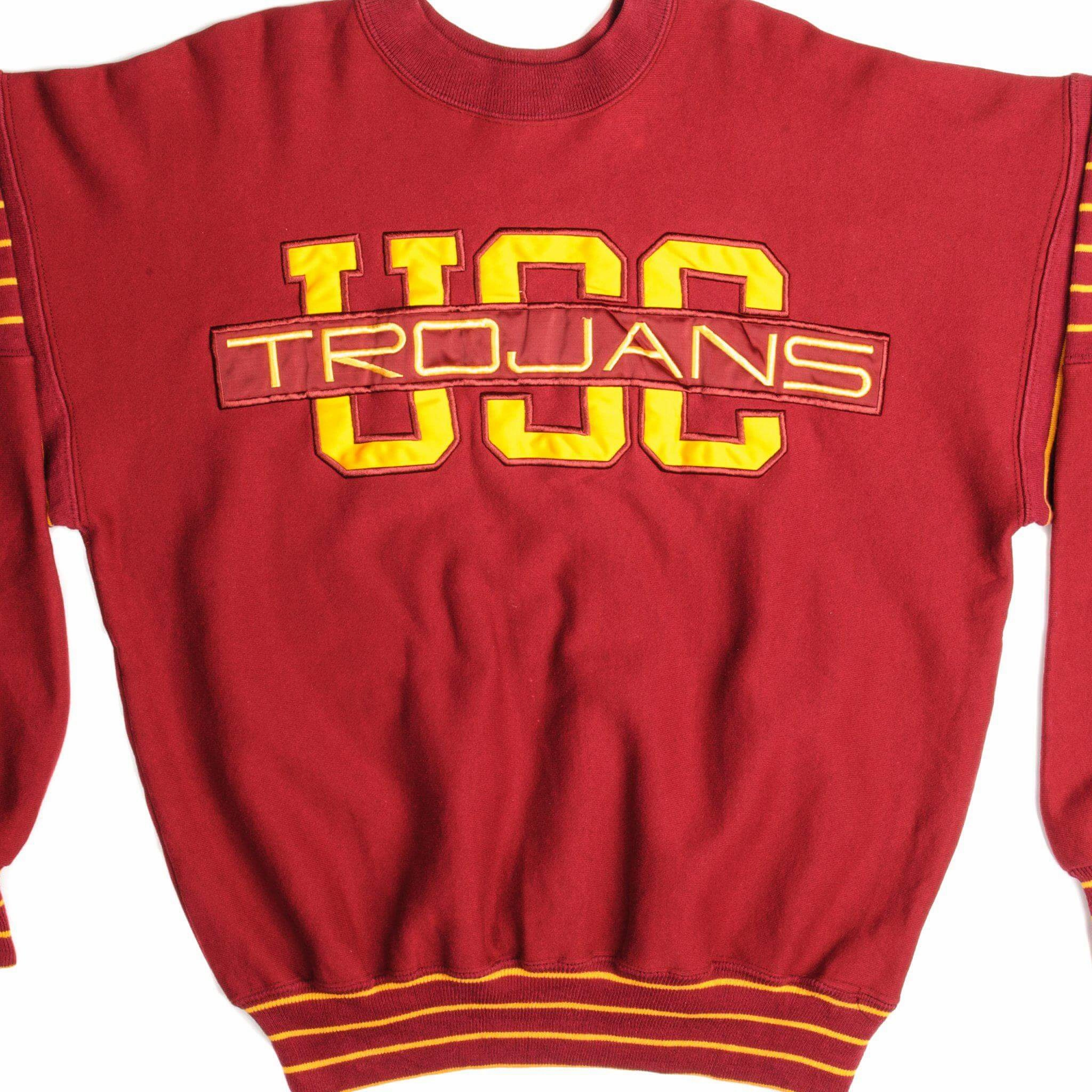fluffy texture VINTAGE USC TROJANS UNIVERSITY SWEATSHIRT SIZE LARGE MADE IN USA