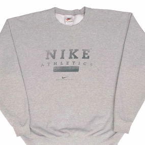Timeless Chic VINTAGE NIKE ATHLETICS SPELLOUT GREY SWEATSHIRT 1990S MEDIUM MADE IN USA