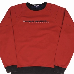 product social responsibility VINTAGE POLO SPORT RALPH LAUREN EMBROIDERED SWEATSHIRT 1990S SIZE MEDIUM