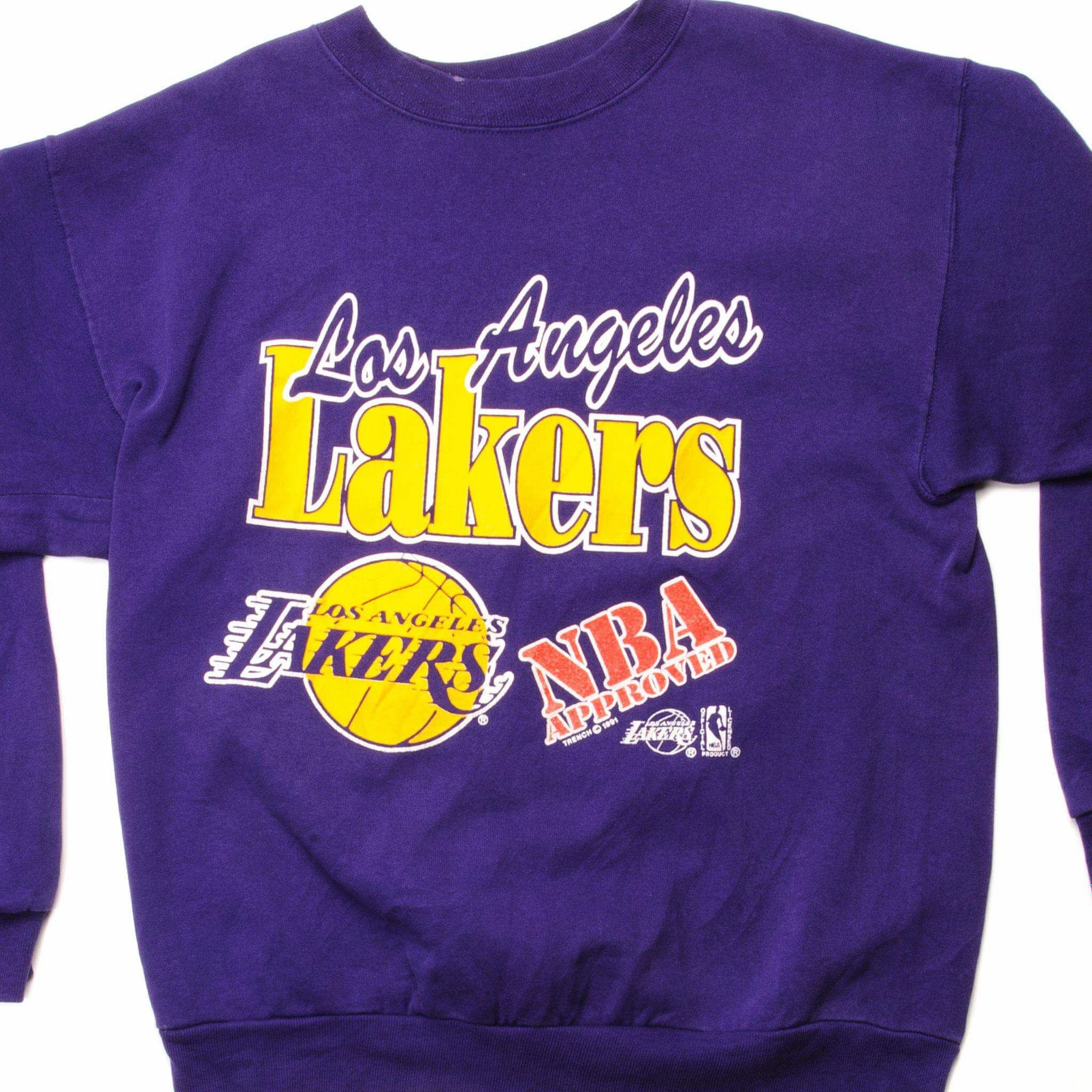 VINTAGE NBA LOS ANGELES LAKERS SWEATSHIRT 1991 SIZE LARGE MADE IN USA Cozy Street Urban Bold