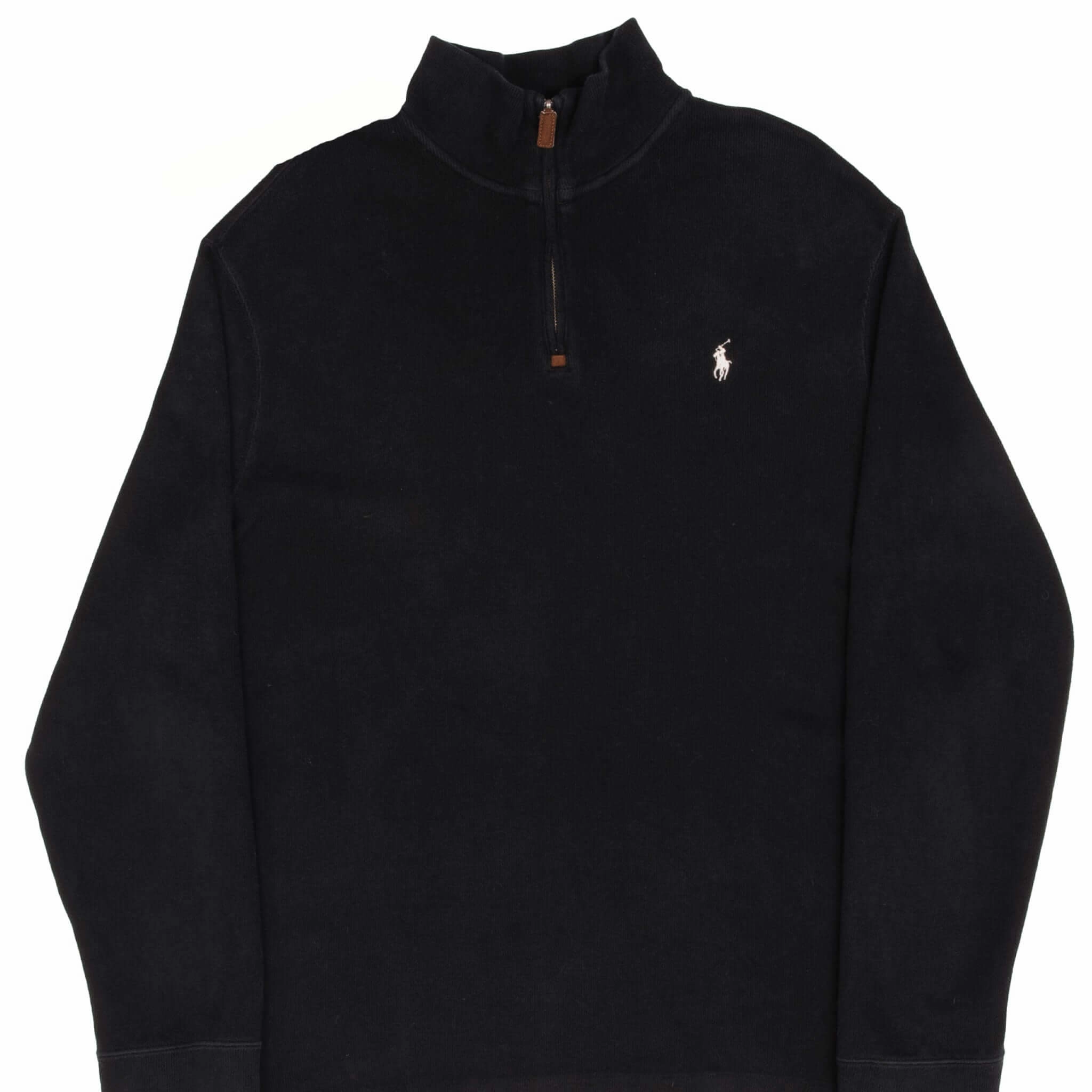 VINTAGE POLO RALPH LAUREN BLACK QUARTER 1/4 ZIP SWEATER 1990S SIZE XL product after sales service