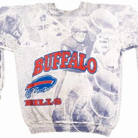 VINTAGE NFL BUFFALO BILLS ALL OVER PRINT SWEATSHIRT SIZE XL Warm Layering