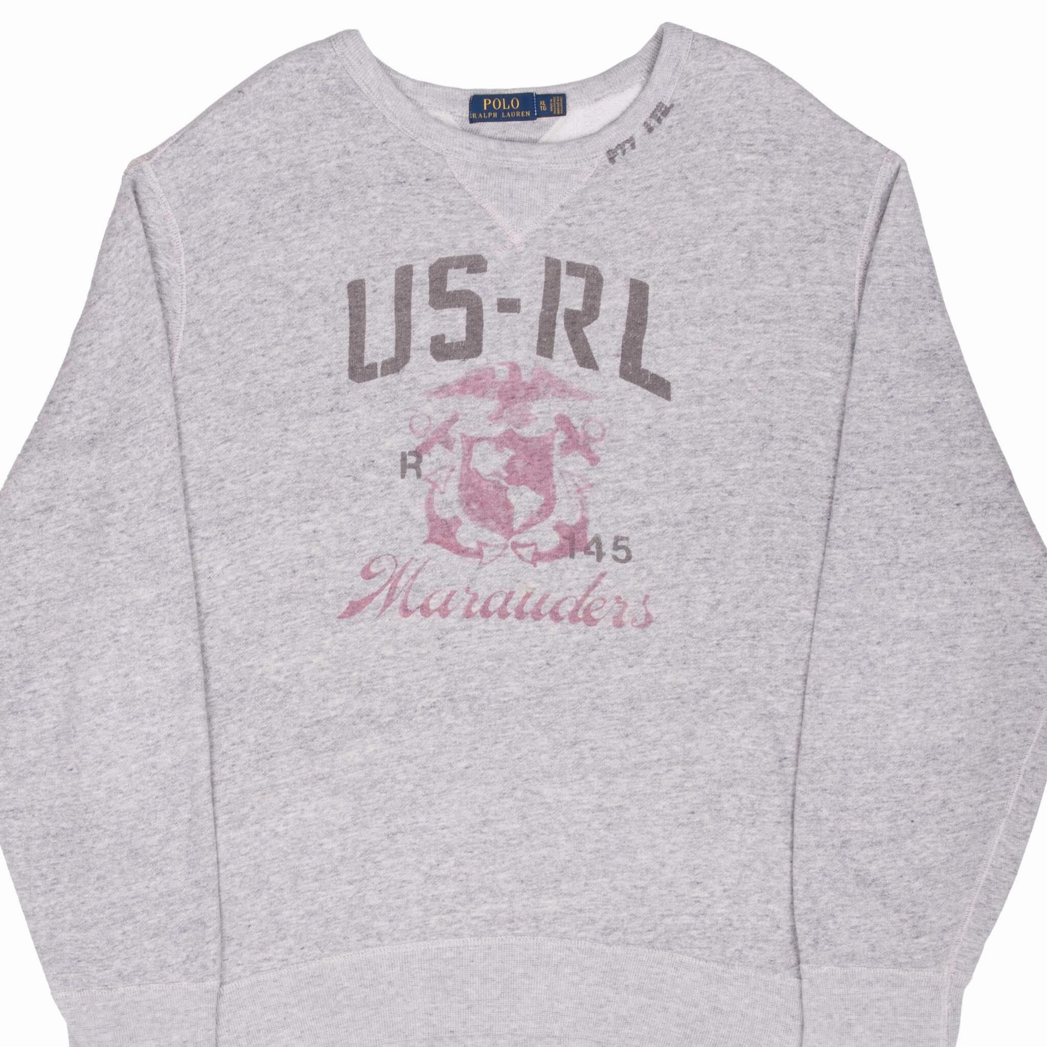 Convenient VINTAGE POLO RALPH LAUREN USRL USMC GREY SWEATSHIRT XL
