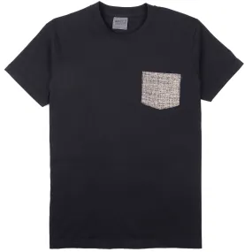 petite size Pocket Tee - Black - Kimono Scramble - Indigo
