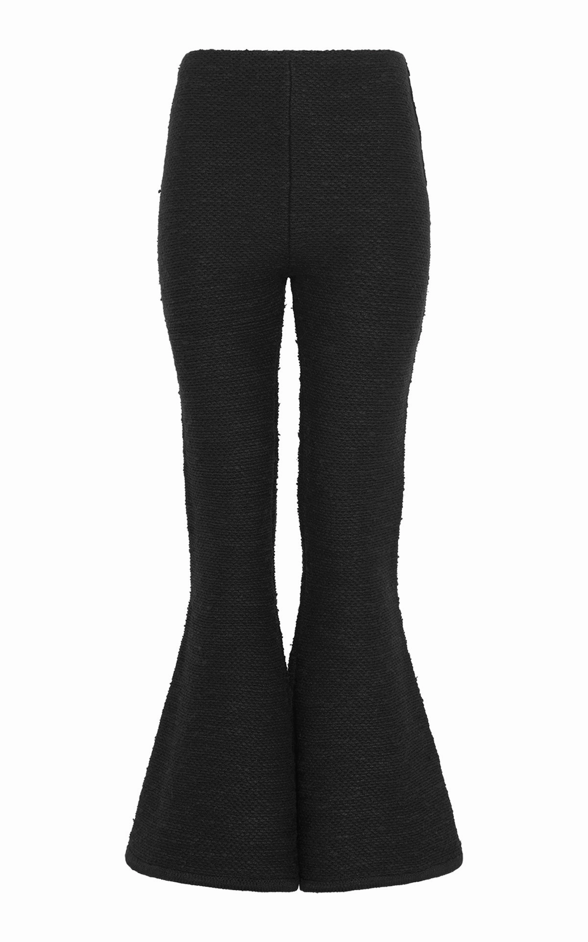 Durable Hemming Karpo Flare Cropped Knit Pant in Black Cashmere Silk