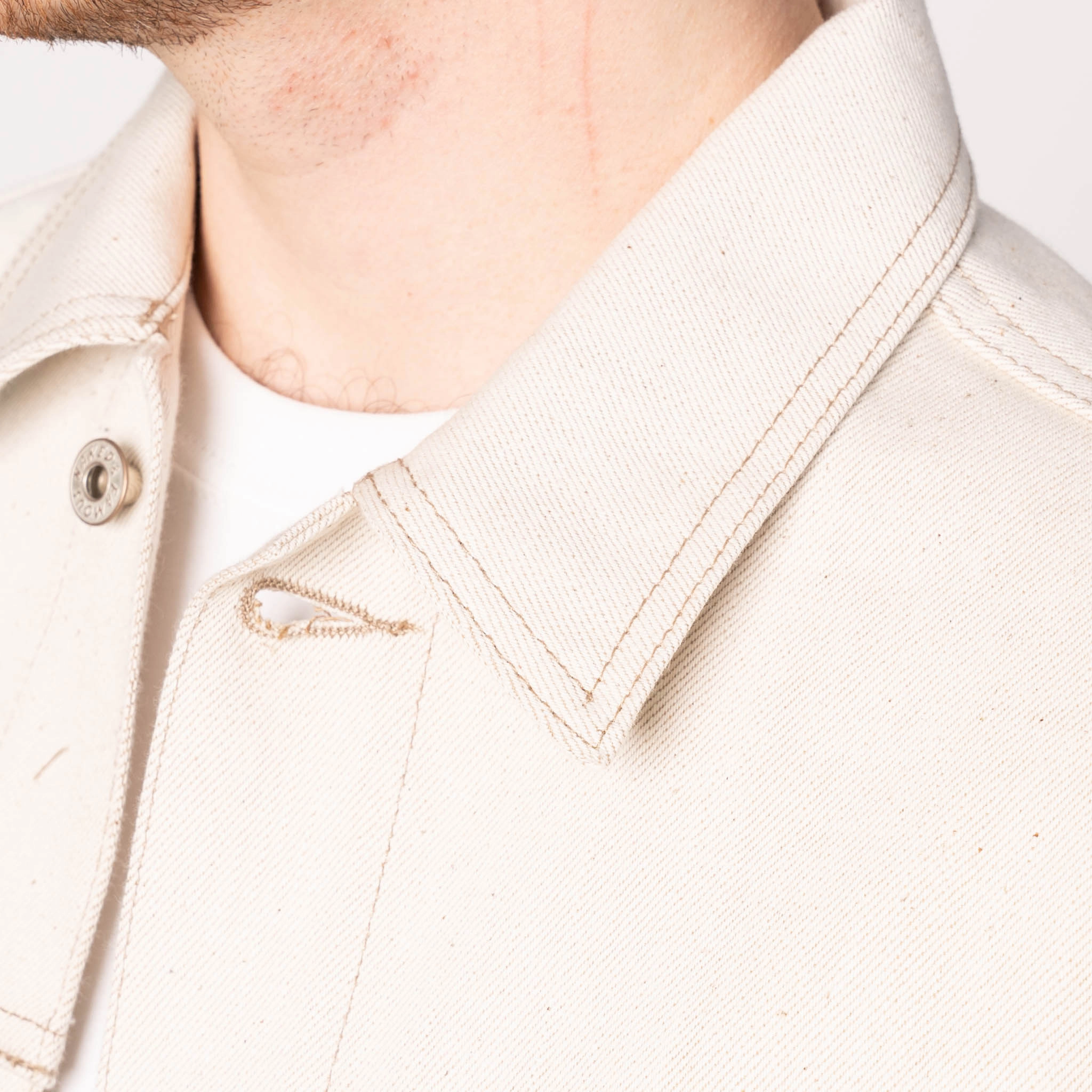 Denim Jacket - All Natural Ecru Foxfibre? Selvedge Roll