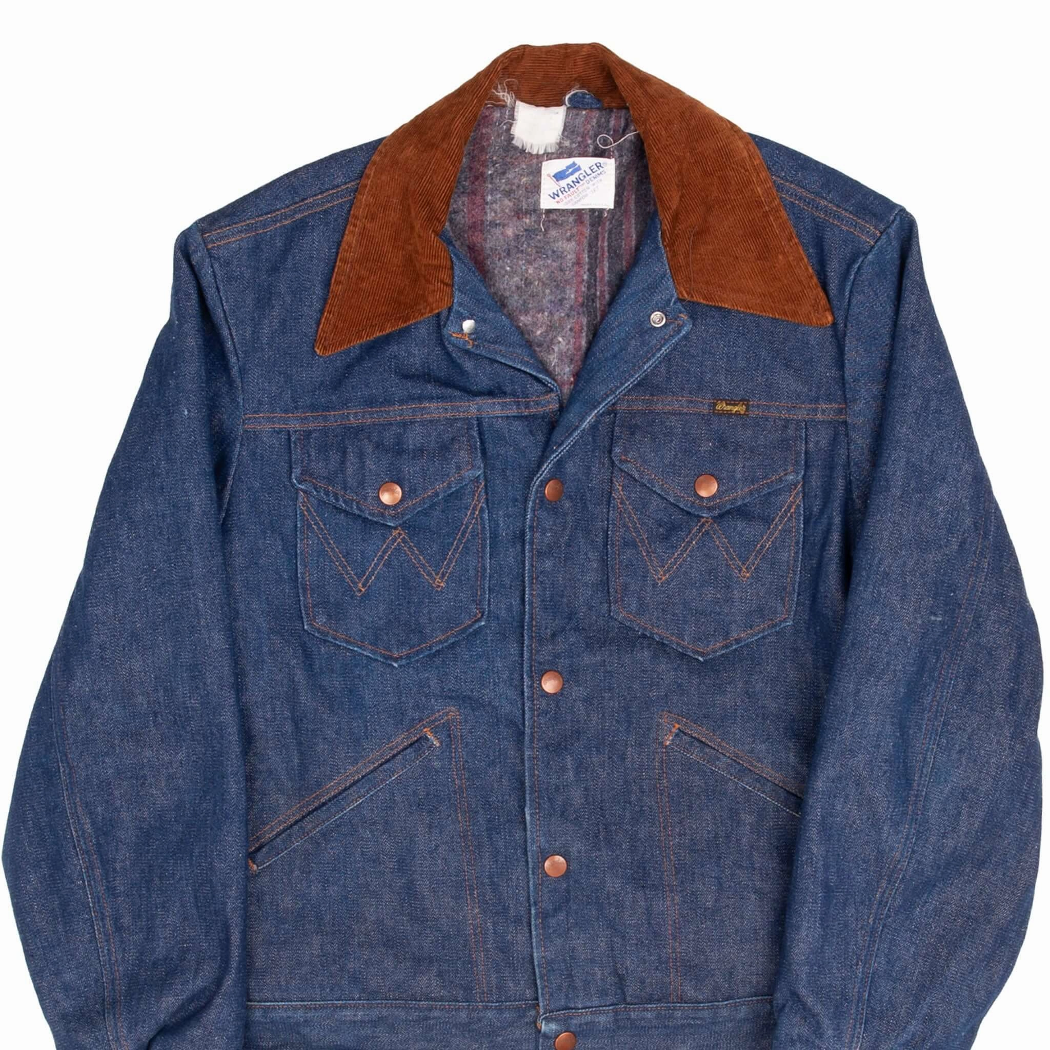 VINTAGE WRANGLER BLANKET LINED NO FAULT DENIM JACKET 1970S MEDIUM MADE IN USA kids