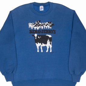 VINTAGE BEN & JERRY'S ICE CREAM SWEATSHIRT 1985 LARGE  MADE IN USA product pricing product business casual sophistication