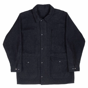 VINTAGE CC FILSON WEEKENDER MILES BREAKER BLACK WOOL COAT XL 2000S MADE IN USA Relaxed Layer