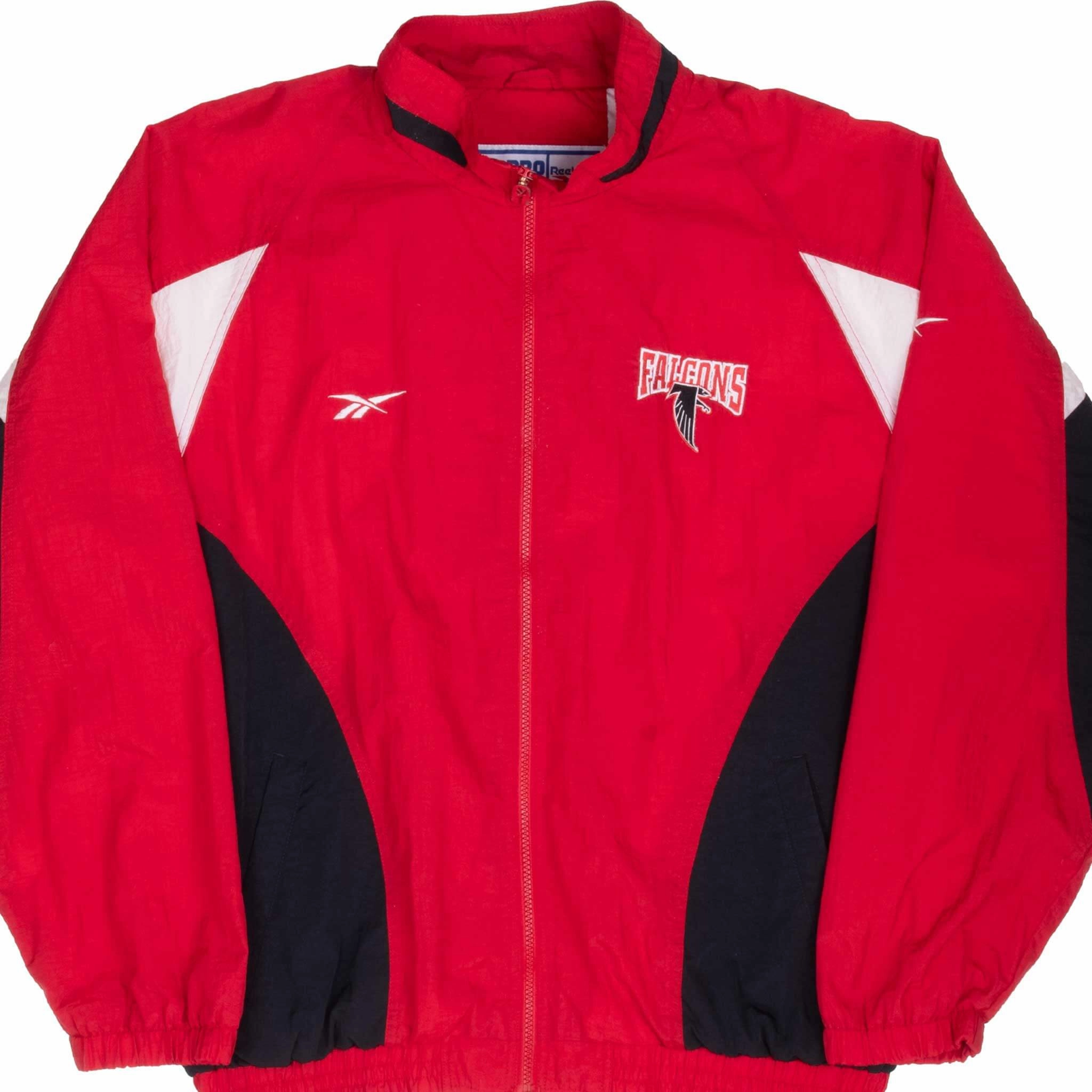 VINTAGE NFL ATLANTA FALCONS REEBOK WINDBREAKER JACKET 1990S LARGE All-Season Outerwear Winter Outer Layer